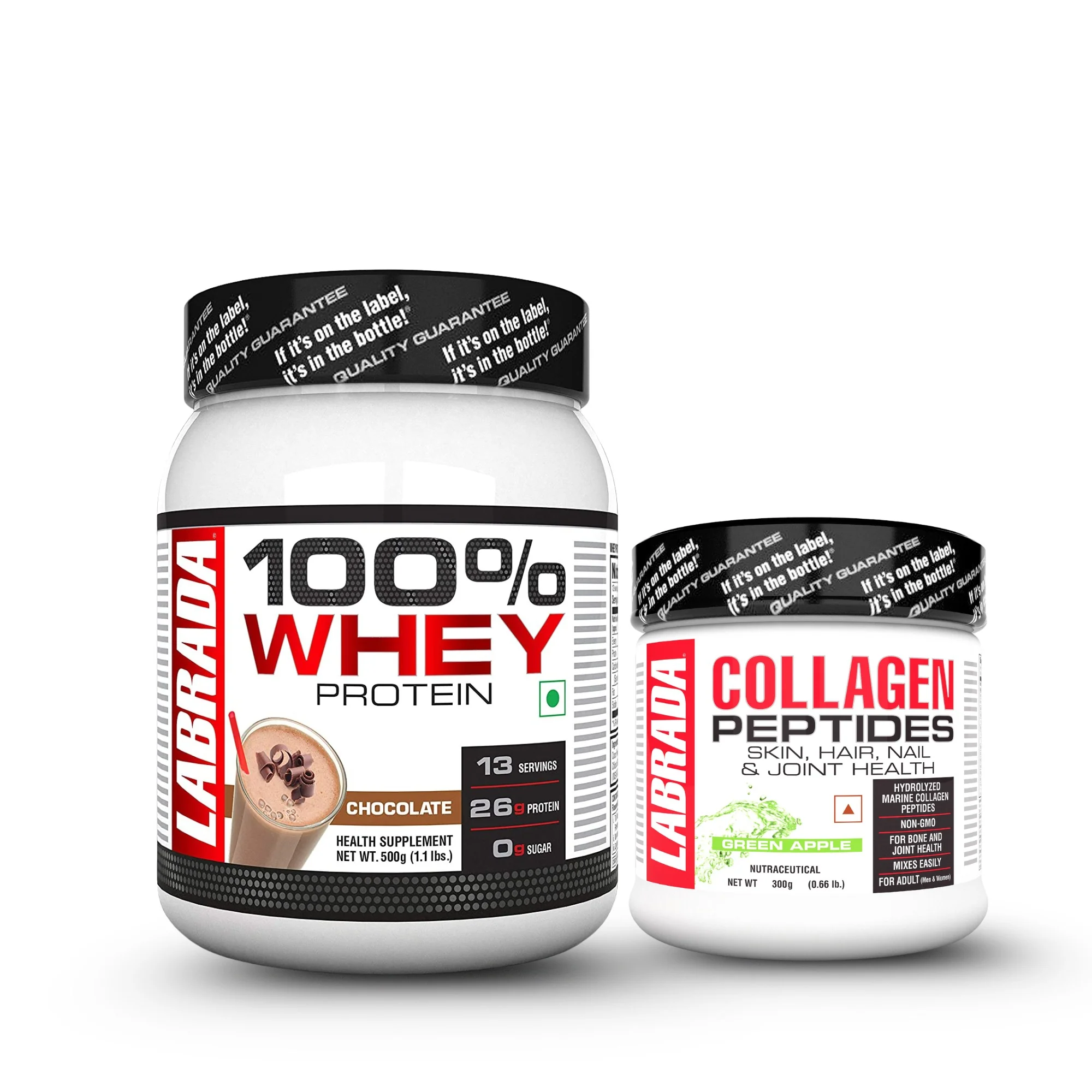 Labrada 100% Whey Chocolate 500g With Labrada Collagen Peptides 300g - Image 2
