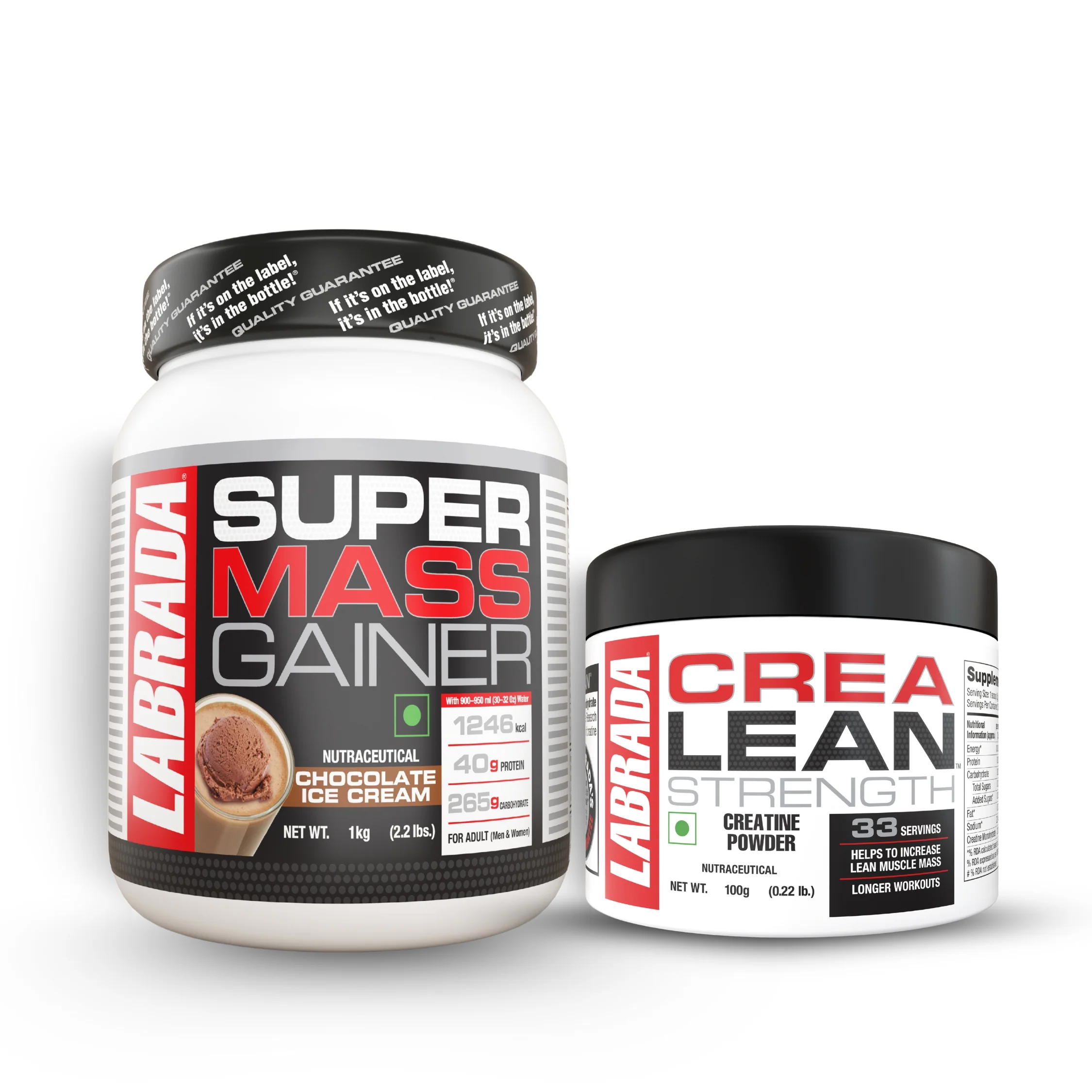 Labrada Super Mass Gainer 1 kg With Labrada Crealean 100g Unflavoured - Image 2